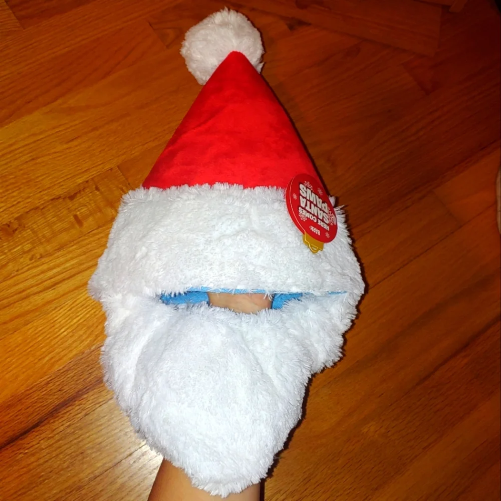 LARGE Bark Christmas Santa Claus Santa Paws Dog Hat Beard Halloween Costume